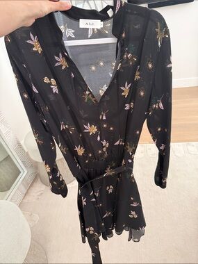 knee length dresses for ladies Sustainable & Luxurious Mini Dress in Blue Floral Print: The Ella Mini